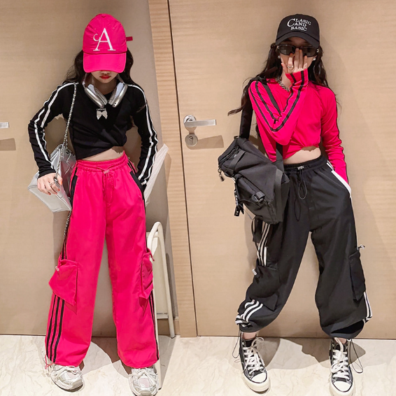 2023秋服新作韓国子供服　女の子　ボーダー　長袖ｔシャツ