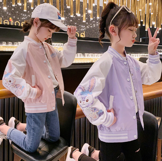 2023新作韓国子供服　女の子　うさぎ柄　ジャケット
