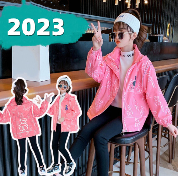 2023新作韓国子供服　女の子　くまちゃん柄　ジャケット