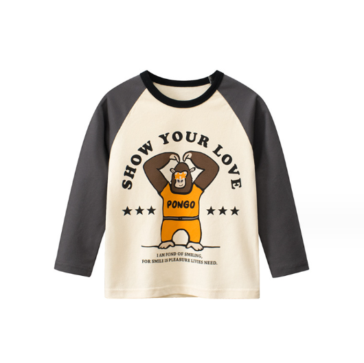 2023秋服新作韓国子供服　男の子　長袖ｔシャツ