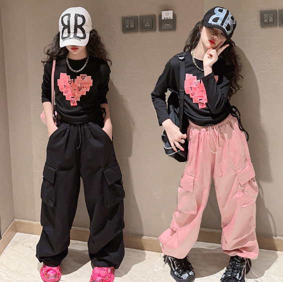 2023秋服新作韓国子供服　女の子　カーゴパンツ