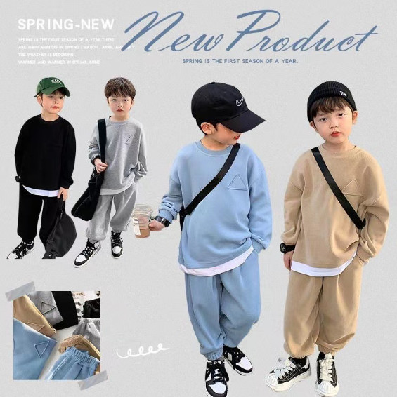 2023秋服新作韓国子供服　男の子　4色　上下セット