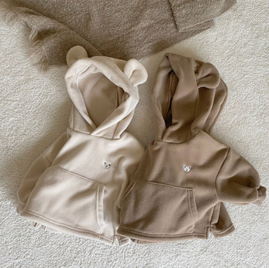 2023秋服新作韓国ベビー服　くまちゃん柄　パーカー