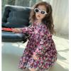 2023秋服新作韓国子供服　女の子　花柄　ワンピース