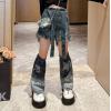 2023秋服新作韓国子供服　女の子　星柄　デニムパンツ
