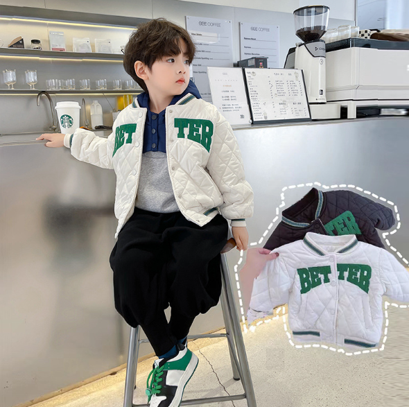 2023冬服新作韓国子供服　男の子　英字ロゴ　ジャケット