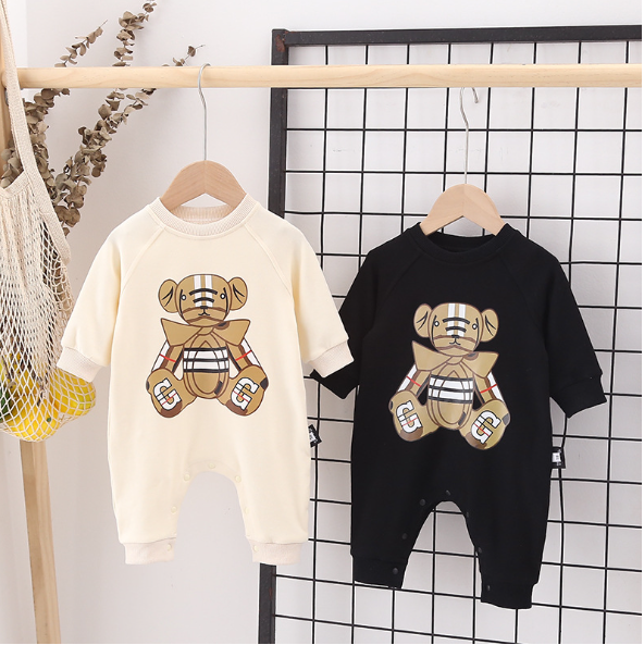 2023秋服新作韓国ベビー服　くまちゃん柄ロンパース