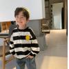 2023秋服新作韓国子供服　男の子　ボーダー　トレーナー