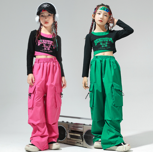 2024春新品韓国子供服　英字ロゴ　ダンスｔシャツ