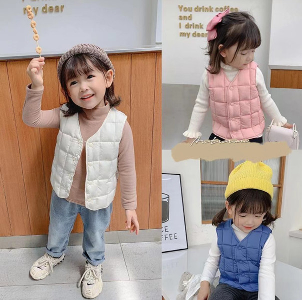 2023冬服新作韓国子供服　女の子　綿ベスト