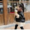 2023冬服新作韓国子供服　女の子　PU　コート