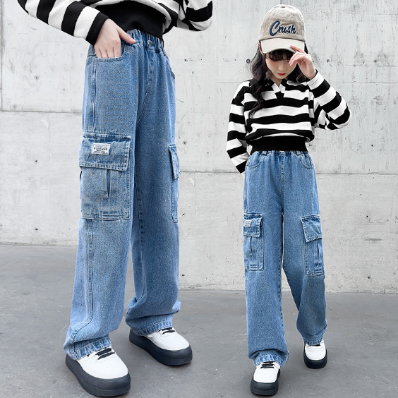 2024春服新作韓国子供服　女の子　デニムパンツ