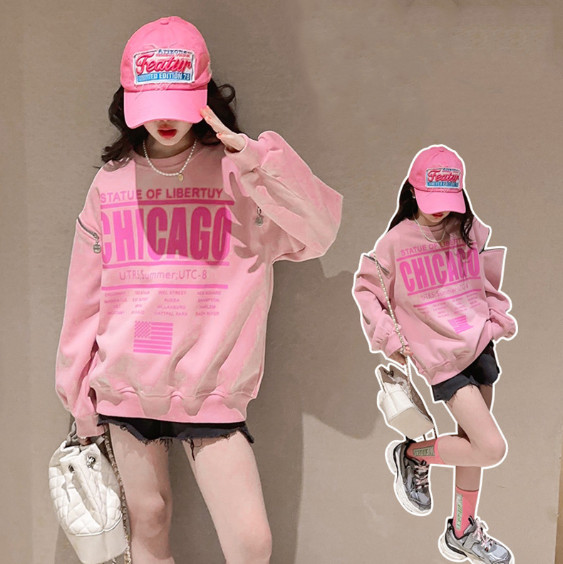 2024春服新作韓国子供服　女の子　英字ロゴ　トレーナー