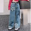 2024春服新作韓国子供服　女の子　星柄　デニムパンツ