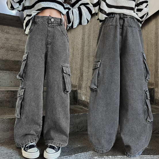2024春服新作韓国子供服　女の子　デニムパンツ