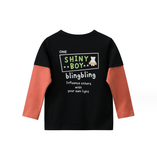 2024春服新作韓国子供服　男の子　くまちゃん柄　長袖tシャツ