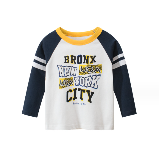 2024春服新作韓国子供服　NEWYORK　長袖ｔシャツ