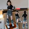 2024春服新作韓国子供服　女の子　星柄　デニムパンツ