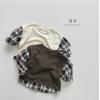 2024春服新作韓国子供服　男の子　チェック柄　トップス
