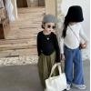 2024春服新作韓国子供服　女の子　無地　長袖ｔシャツ