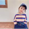 2024春服新作韓国子供服　女の子　ボーダー　長袖ｔシャツ
