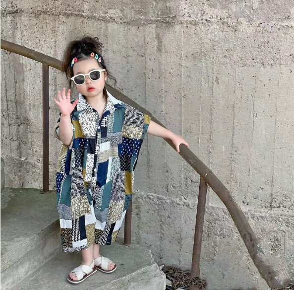 2024夏服新作韓国子供服　女の子　チェック柄　オールインワン