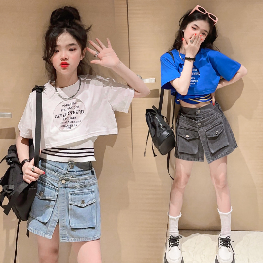 2024夏服新作韓国子供服　女の子　デニム　ショート・パンツ
