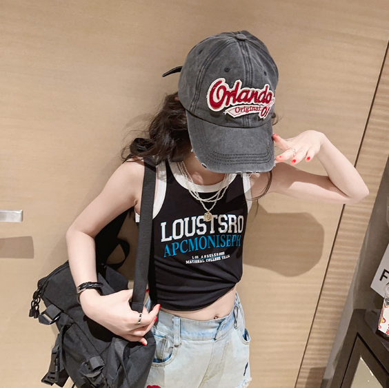 2024夏服新作韓国子供服　女の子　英字ロゴ　タンクトップ