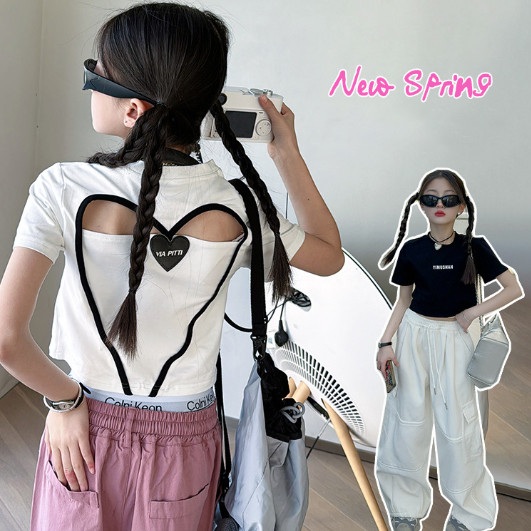 2024夏服新作韓国子供服　女の子　英字ロゴ　半袖ｔシャツ