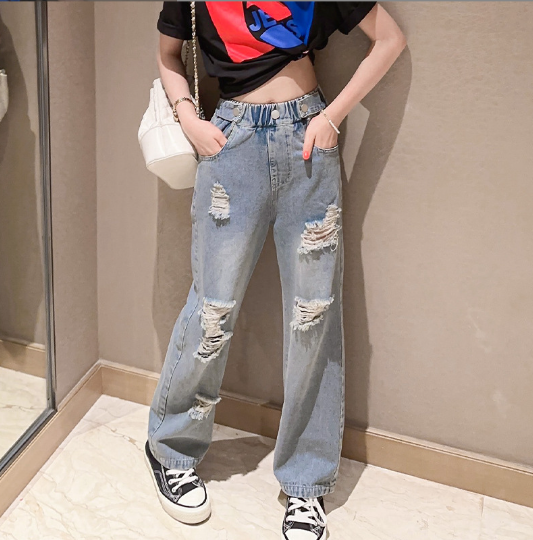 2024夏服新作韓国子供服　女の子　デニムパンツ