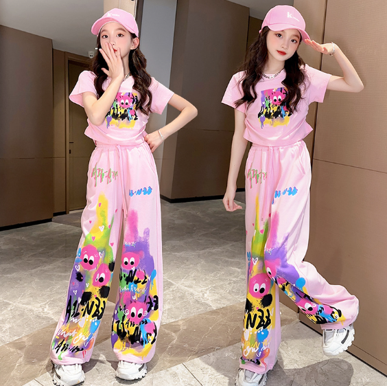 2024夏服新作韓国子供服　女の子　上下セット