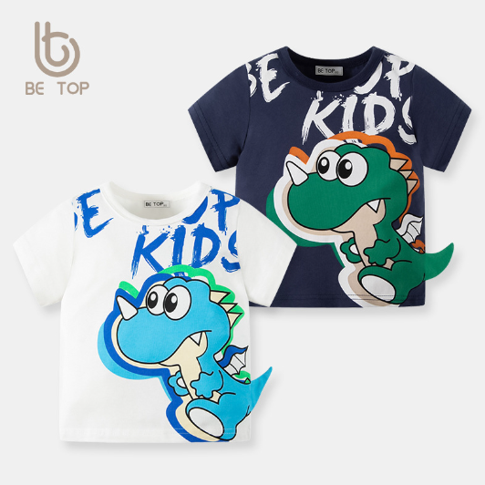2024夏服新作韓国子供服  恐竜柄　半袖ｔシャツ