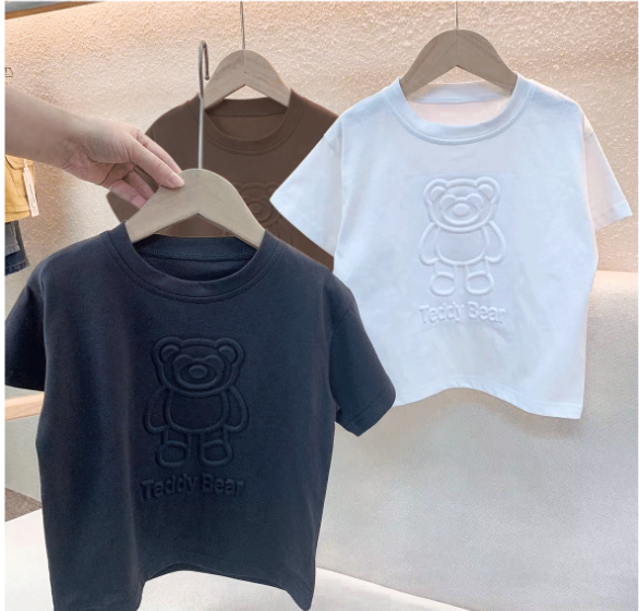2024夏服新作韓国子供服　くまちゃん柄　半袖ｔシャツ
