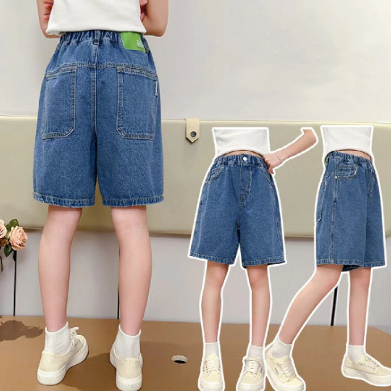2024夏服新作韓国子供服　女の子　5分丈　デニムパンツ