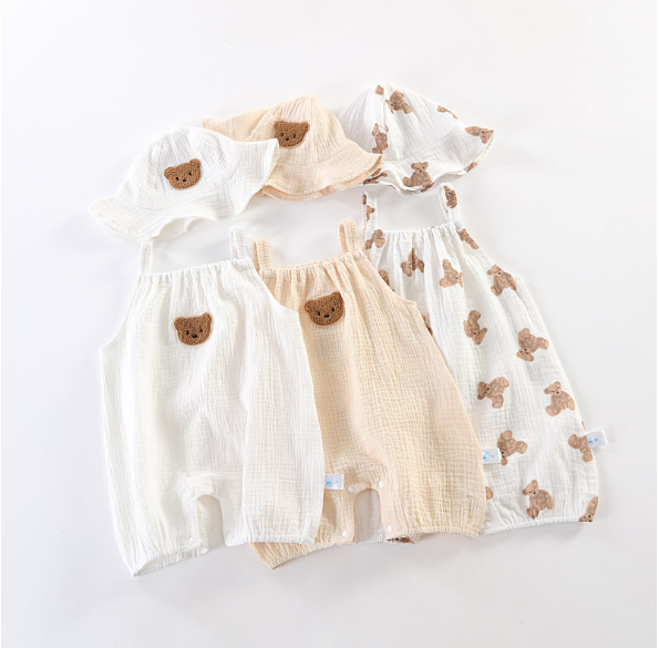 2024夏服新作韓国ベビー服　くまちゃん柄　2点セット