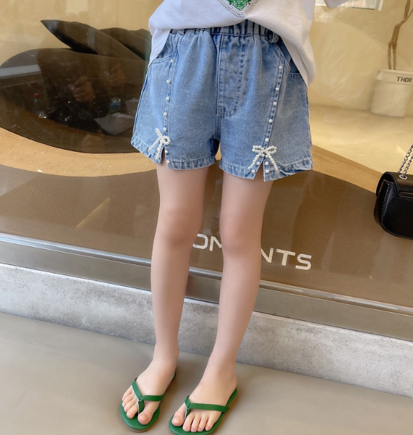 2024夏服新作韓国子供服　女の子　デニム　ショートパンツ