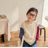 2024春服新作韓国子供服　女の子　ボーダー　長袖ｔシャツ