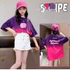 2024夏服新作韓国子供服　女の子　英字ロゴ　ロングｔシャツ