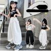 2024夏服新作韓国子供服　女の子　英字ロゴ　上下セット