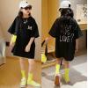 2024夏服新作韓国子供服　女の子　英字ロゴ　ロングｔシャツ
