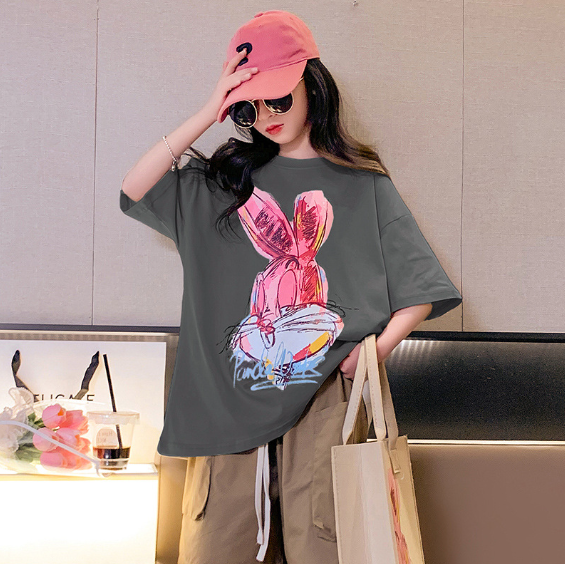 2024夏服新作韓国子供服　ウサギ柄　半袖ｔシャツ