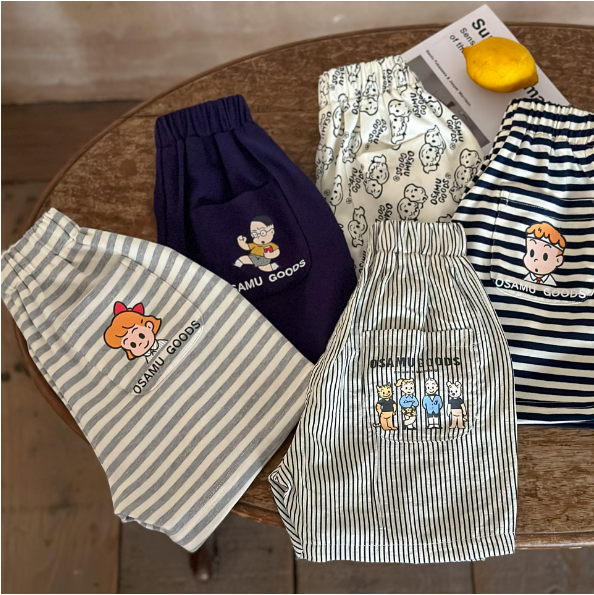 2024夏服新作韓国子供服　男の子　人気柄　5分丈パンツ
