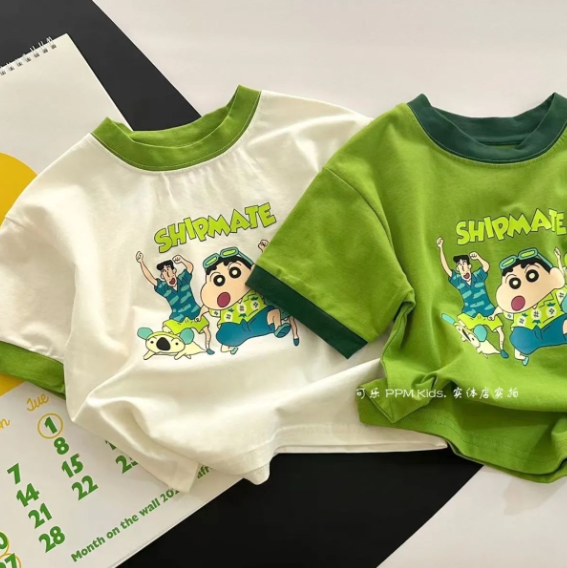 2024夏服新作韓国子供服　クレヨンしんちゃん柄　半袖ｔシャツ