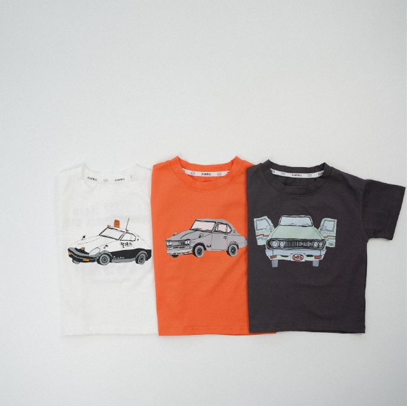 2024夏服新作韓国子供服　car柄　半袖Ｔシャツ