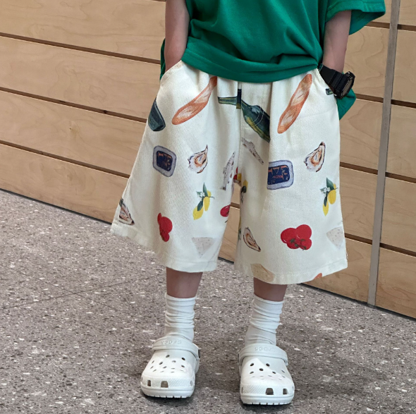 2024夏服新作韓国子供服　男の子　5分丈パンツ
