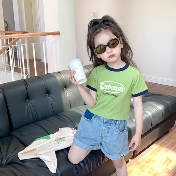 2024夏服新作韓国子供服　女の子　英字ロゴ　半袖ｔシャツ