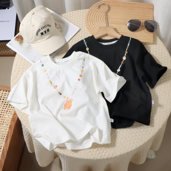 2024夏服新作韓国子供服　くまちゃん柄　半袖ｔシャツ