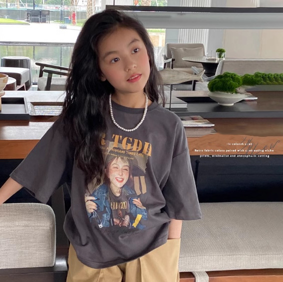 2024夏服新作韓国子供服　女の子　半袖ｔシャツ