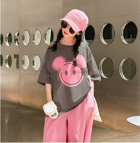 2024夏服新作韓国子供服　ミキー柄　半袖ｔシャツ