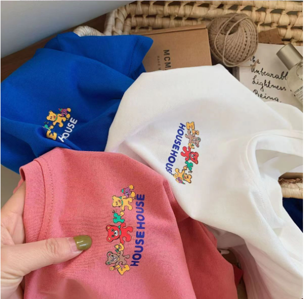 2024夏服新作韓国子供服　くまちゃん柄　半袖ｔシャツ